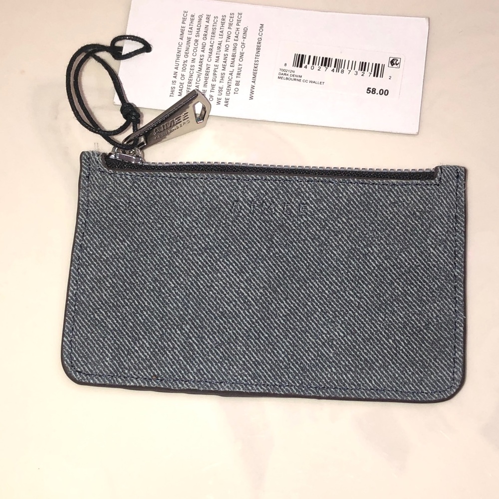 Aimee Kestenberg Melbourne CC Wallet Color Dark Denim & Silver Tone Hardware NWT